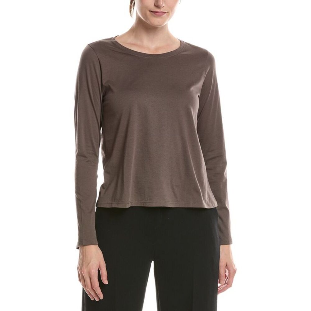 Eileen Fisher Womens  Petite Round Neck T-Shirt